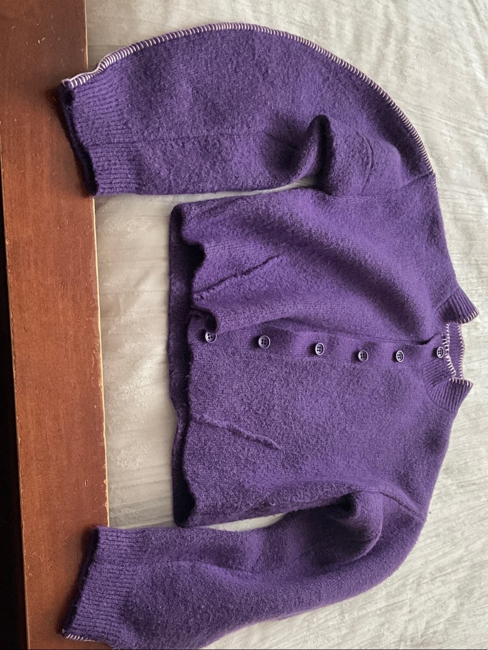 Zara Purple Button-Front Knit Cardigan